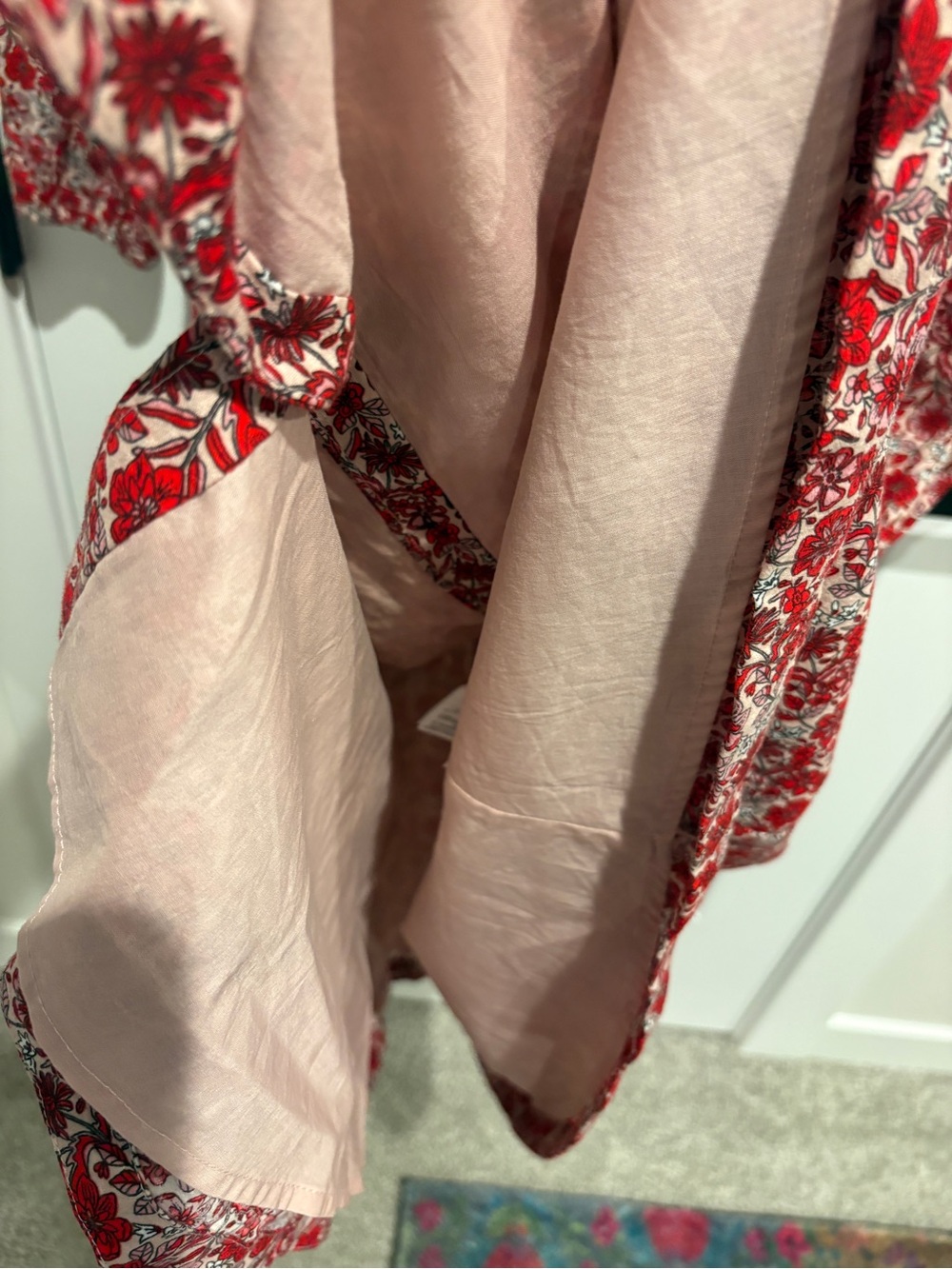 Boden Button Through red and pink floral prairie Maxi Tea Dress size 12 - Picture 10 of 15